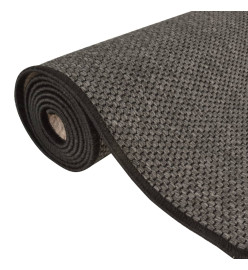 Tapis de couloir aspect sisal anthracite 80x300 cm