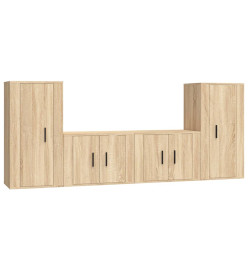 Ensemble de meubles TV 4 pcs Chêne sonoma Bois d'ingénierie