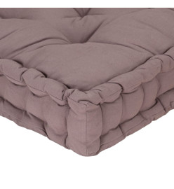 Coussin de plancher de palette Coton 120x80x10 cm Taupe