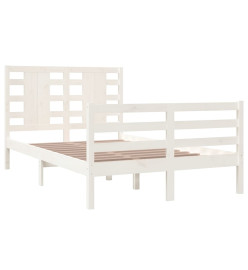 Cadre de lit Blanc Bois de pin massif 120x200 cm