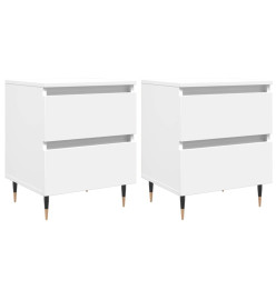 Tables de chevet 2 pcs blanc 40x35x50 cm bois d’ingénierie