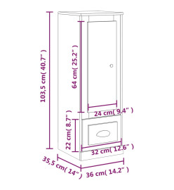 Buffet haut blanc brillant 36x35,5x103,5 cm bois d'ingénierie