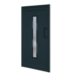 Porte d'entrée anthracite 108x208 cm PVC