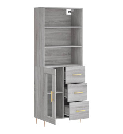 Buffet haut Sonoma gris 69,5x34x180 cm Bois d'ingénierie