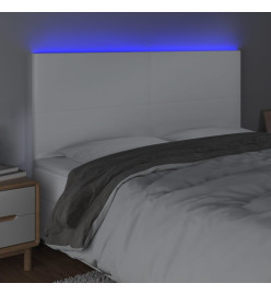 Tête de lit à LED Blanc 200x5x118/128 cm Similicuir