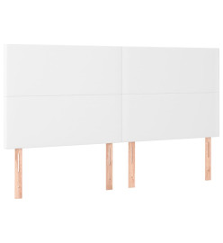 Tête de lit à LED Blanc 200x5x118/128 cm Similicuir