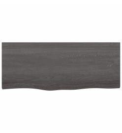 Étagère murale gris foncé 100x40x4 cm bois chêne massif traité