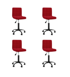 Chaises pivotantes à manger lot de 4 rouge bordeaux velours