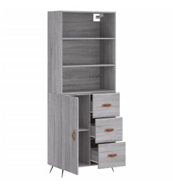 Buffet haut Sonoma gris 69,5x34x180 cm Bois d'ingénierie