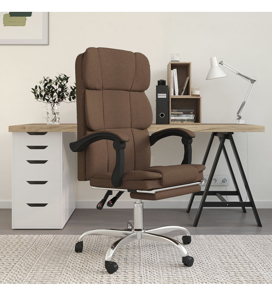 Fauteuil inclinable de bureau Marron Tissu