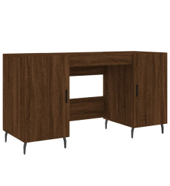 Bureau chêne marron 140x50x75 cm bois d'ingénierie