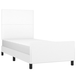 Cadre de lit avec tête de lit Blanc 90x200 cm Similicuir