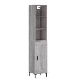 Buffet haut Sonoma gris 34,5x34x180 cm Bois d'ingénierie