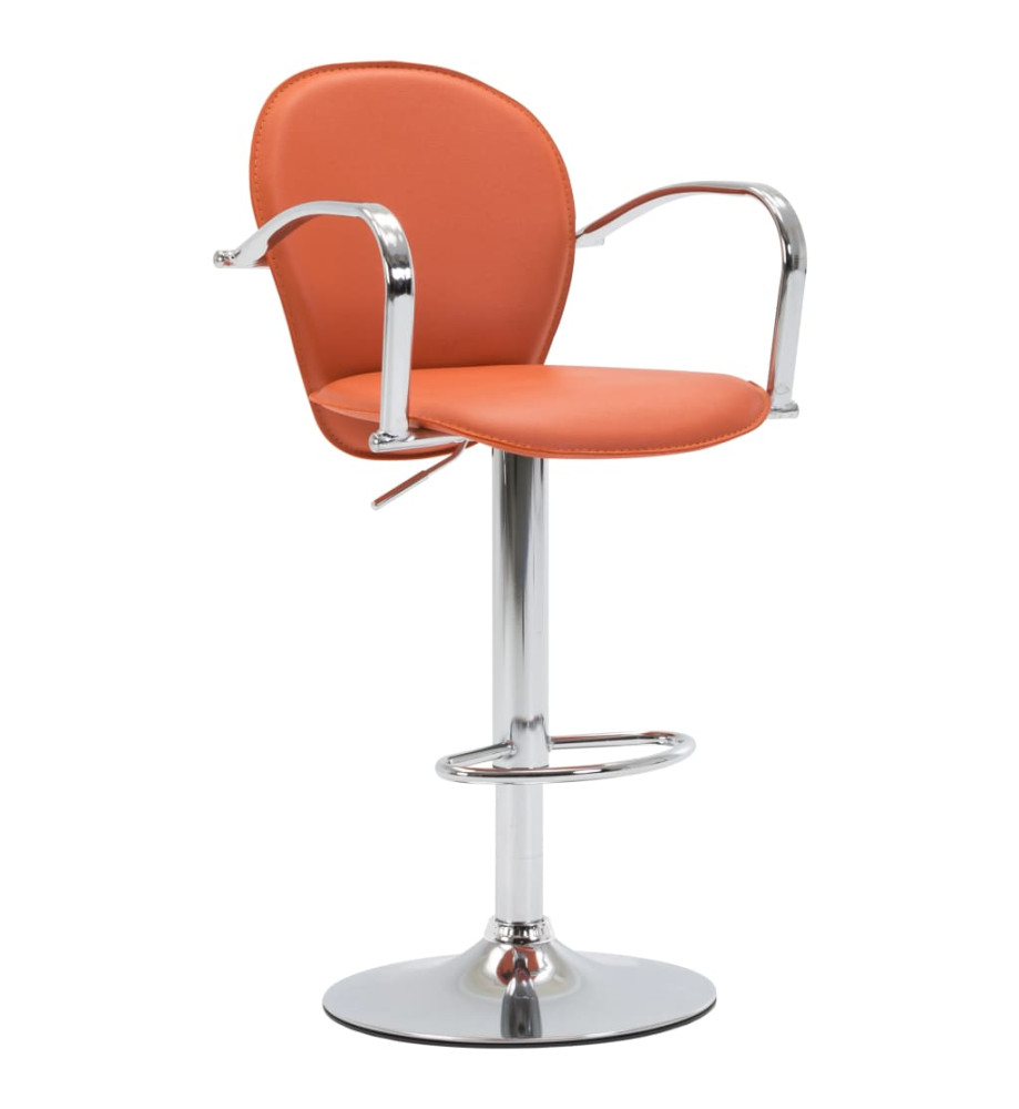 Tabouret de bar avec accoudoir Orange Similicuir