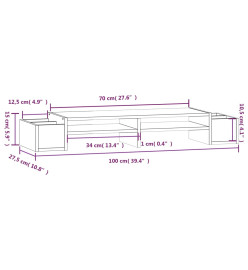 Support pour moniteur 100x27,5x15 cm Bois de pin solide