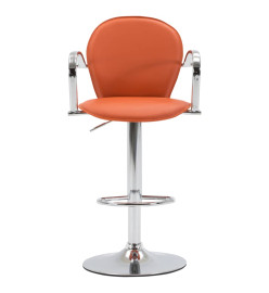 Tabouret de bar avec accoudoir Orange Similicuir