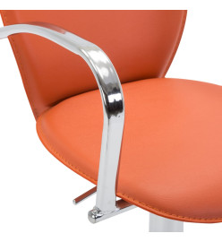 Tabouret de bar avec accoudoir Orange Similicuir