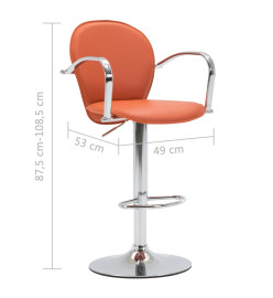 Tabouret de bar avec accoudoir Orange Similicuir