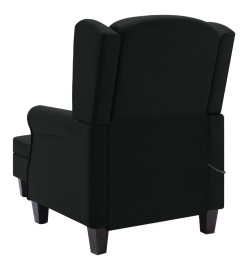 Fauteuil de massage avec repose-pied Noir Tissu