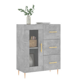 Buffet gris béton 69,5x34x90 cm bois d'ingénierie