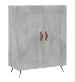 Buffet haut Gris béton 69,5x34x180 cm Bois d'ingénierie