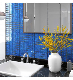 Carreaux mosaïque 11 pcs Bleu 30x30 cm Verre