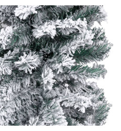 Sapin de Noël artificiel mince flocon de neige vert 180 cm PVC