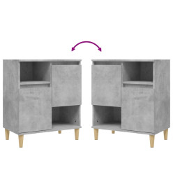 Buffets 2 pcs gris béton 60x35x70 cm bois d'ingénierie