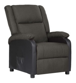 Fauteuil inclinable électrique gris foncé similicuir et tissu