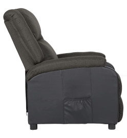 Fauteuil inclinable électrique gris foncé similicuir et tissu