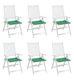 Coussins de chaise de jardin 6 pcs vert 50x50x3 cm tissu oxford