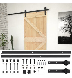 Porte coulissante avec kit de quincaillerie 90x210cm Pin massif