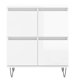 Buffets 2 pcs blanc brillant bois d'ingénierie