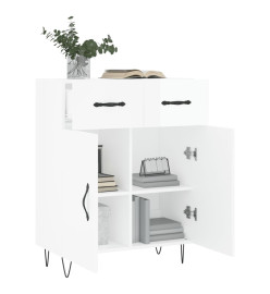 Buffet Blanc brillant 69,5x34x90 cm Bois d'ingénierie