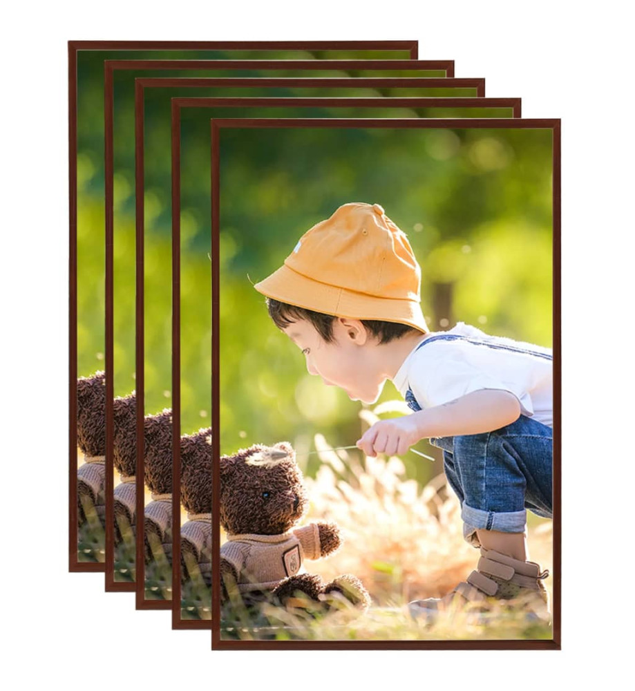 Collage de cadres photo 5 pcs de table Bronze 21x29,7 cm MDF