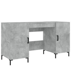 Bureau gris béton 140x50x75 cm bois d'ingénierie