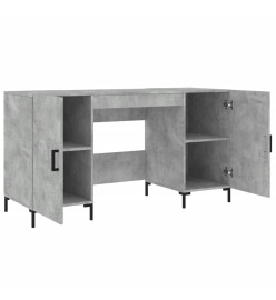 Bureau gris béton 140x50x75 cm bois d'ingénierie