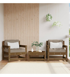 Chaises de jardin avec coussins lot de 2 marron miel