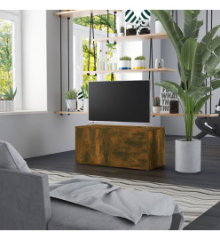 Meuble TV Chêne fumé 80x34x36 cm Bois d'ingénierie