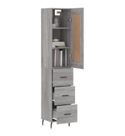 Buffet haut Sonoma gris 34,5x34x180 cm Bois d'ingénierie