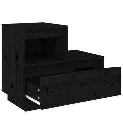 Tables de chevet 2 pcs Noir 60x34x51 cm Bois de pin solide