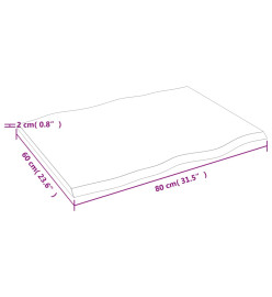 Dessus de table bois chêne massif non traité bordure assortie