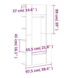 Armoires de couloir 2 pcs Chêne marron Bois d'ingénierie