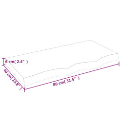 Comptoir de salle de bain gris foncé 80x40x6 cm bois traité