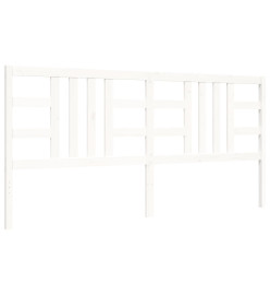 Cadre de lit avec tête de lit blanc 200x200 cm bois massif