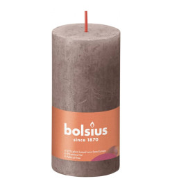 Bolsius Bougies pilier rustiques Shine 8 pcs 100x50 mm Taupe rustique