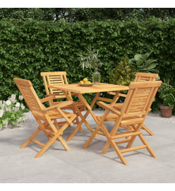 Ensemble à dîner de jardin 5 pcs Bois de teck massif