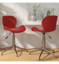 Chaises à manger pivotantes lot de 2 rouge bordeaux velours