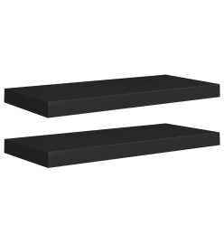 Étagères murales flottantes 2 pcs Noir 60x23,5x3,8 cm MDF