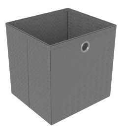 Étagère à 4 cubes avec boîtes Gris 69x30x72,5 cm Tissu